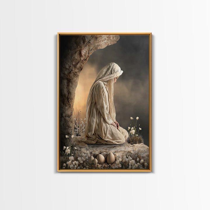 Sacred Vigil – Framed Canvas Print – Christian Wall Art – Christian Art Canvas – Christian Painting – Moody Christian Art – Christian Art G