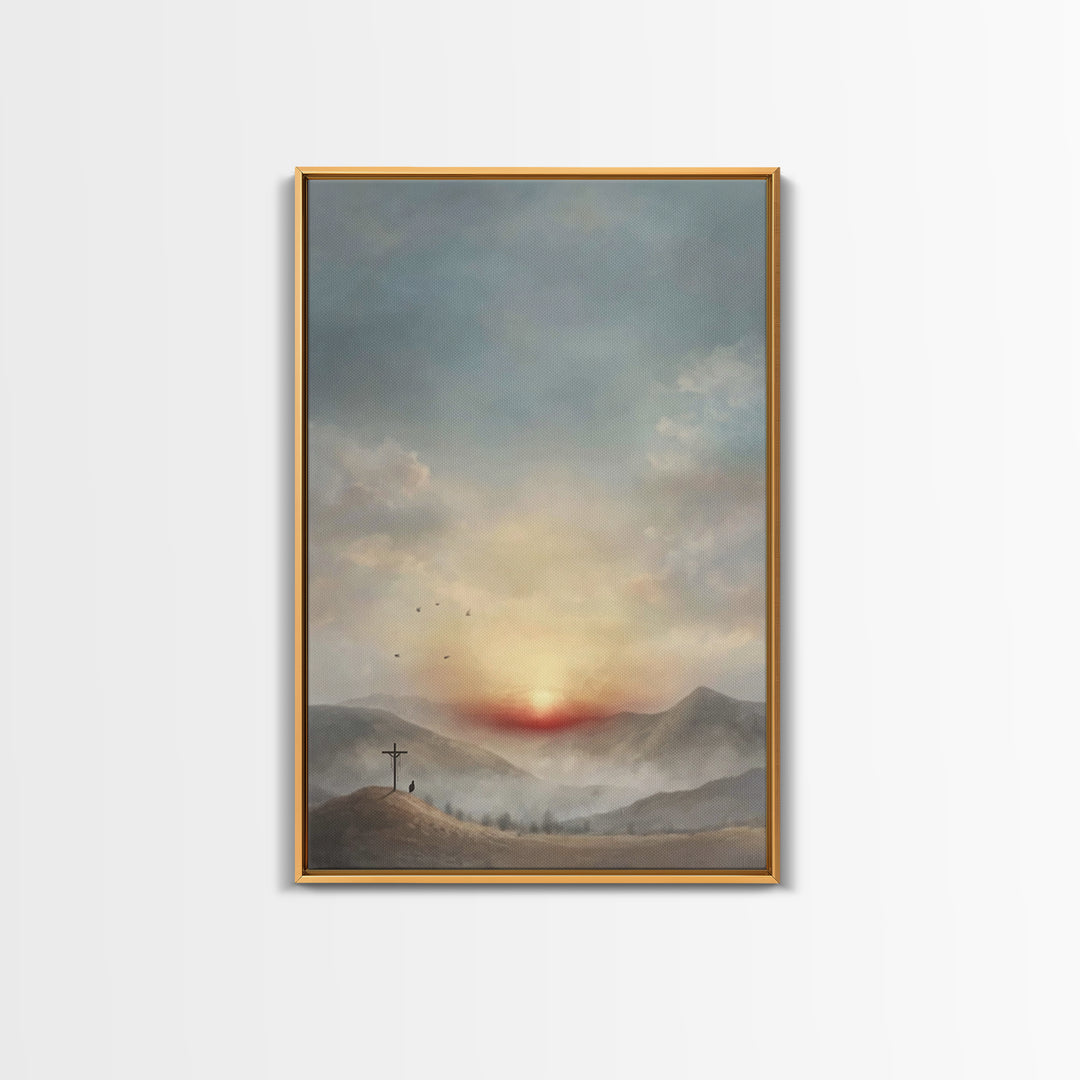 Resurrection Peace | Framed Canvas Print | Christian Art Canvas | Christian Wall Art | Modern Christian Art | Christian Gift