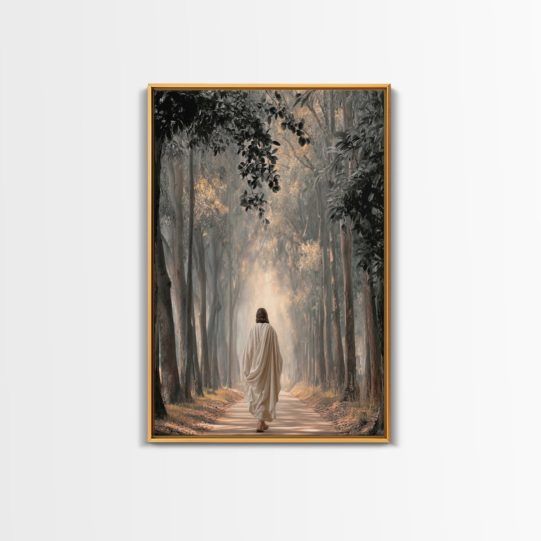 Forest Of Light – Framed Canvas Print – Christian Art Canvas – Christian Wall Art – Christian Painting – Moody Christian Art – Christian Ar