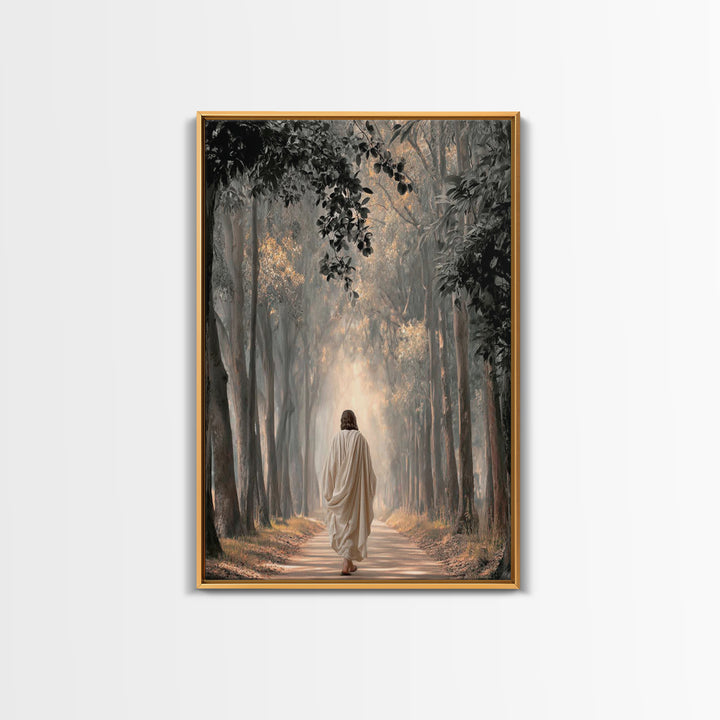 Forest Of Light – Framed Canvas Print – Christian Art Canvas – Christian Wall Art – Christian Painting – Moody Christian Art – Christian Ar