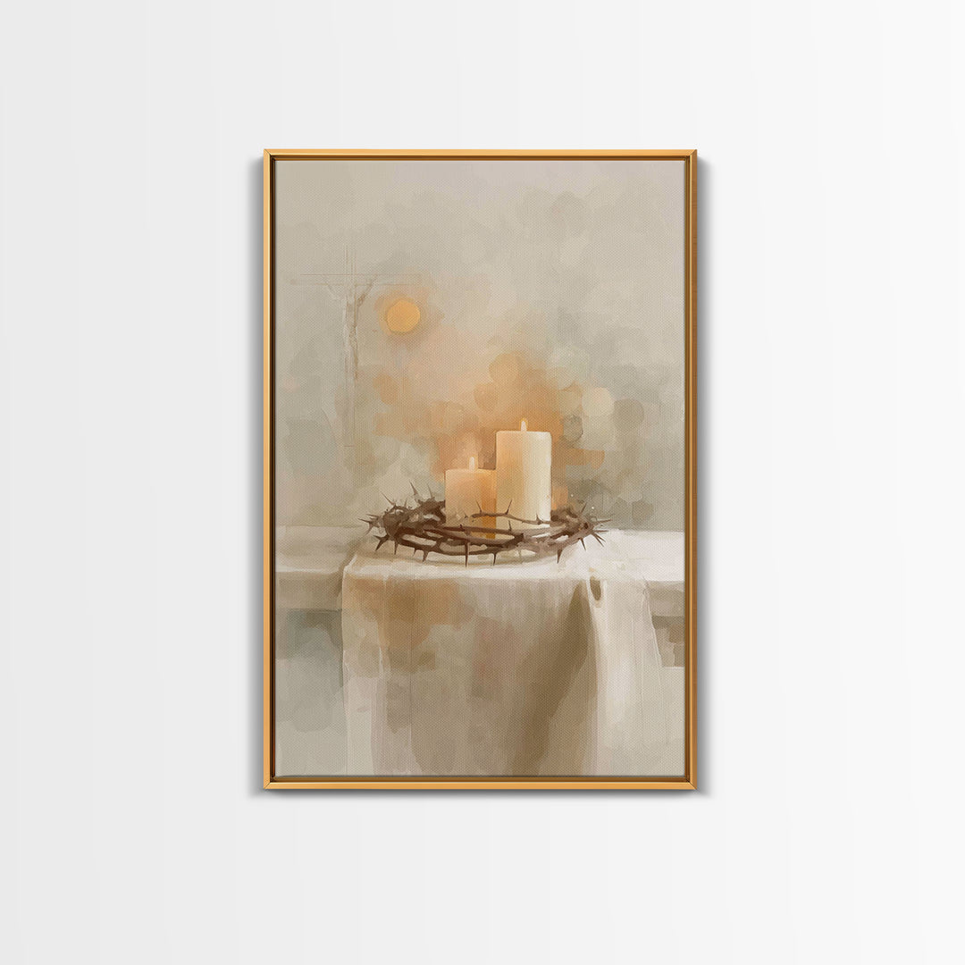 Crown Of Hope – Framed Canvas Print – Christian Wall Art – Christian Art Canvas – Minimalist Christian Art – Christian Art Gift