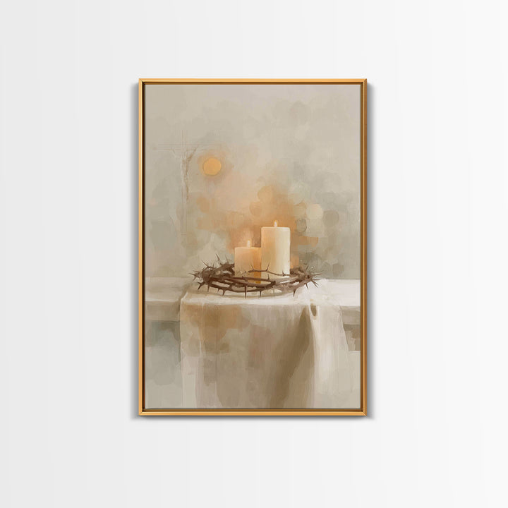Crown Of Hope – Framed Canvas Print – Christian Wall Art – Christian Art Canvas – Minimalist Christian Art – Christian Art Gift