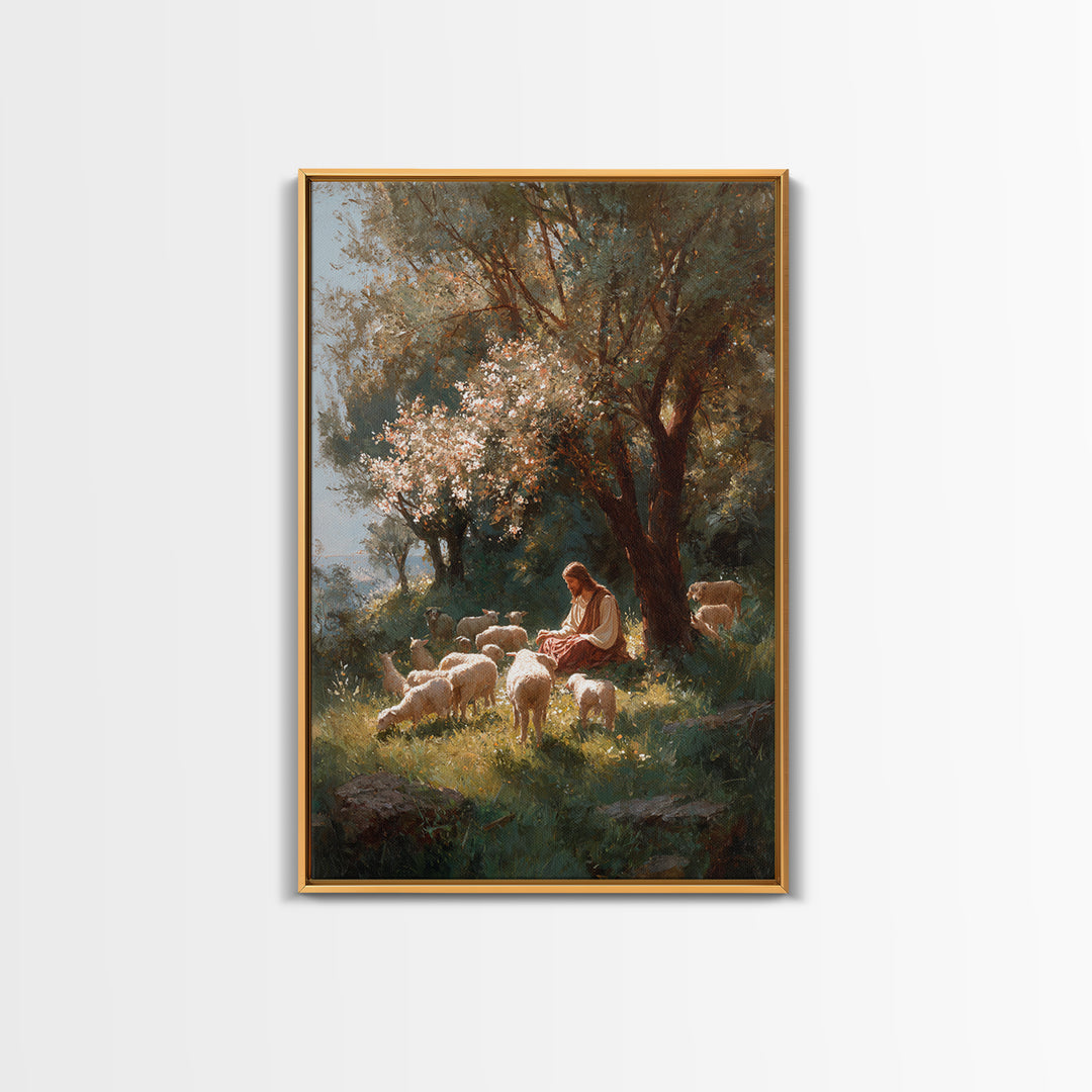 Garden Light – Framed Canvas Print – Christian Art Canvas – Jesus Painting – Christian Wall Art – Vintage Christian Art – Christian Gift Id