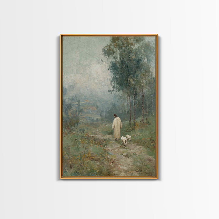 Gentle Journey – Framed Canvas Print – Christian Art Canvas – Christian Wall Art – Jesus Painting – Subtle Christian Art – Christian Decor