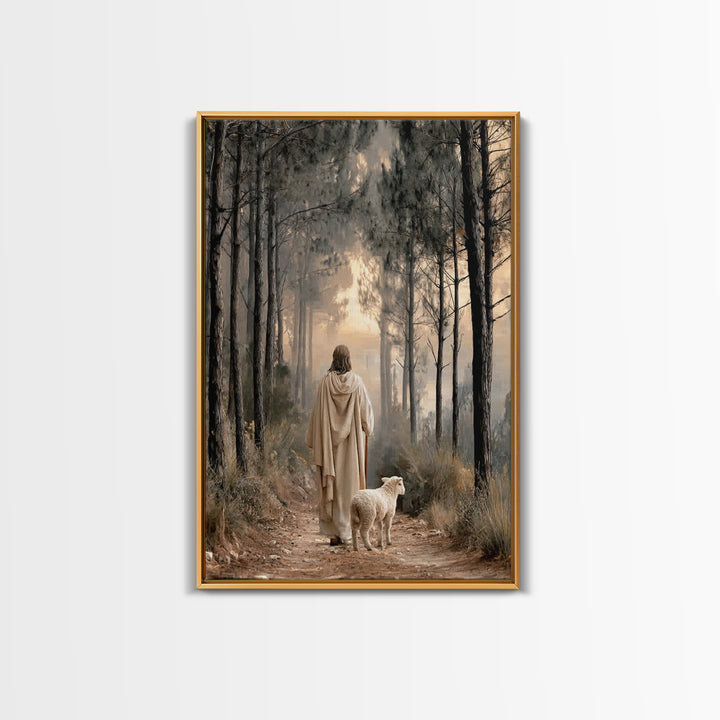 Autumn Ascent – Framed Canvas Print – Christian Wall Art – Jesus Painting – Christian Art Canvas – Minimalist Christian Art – Christian Dec