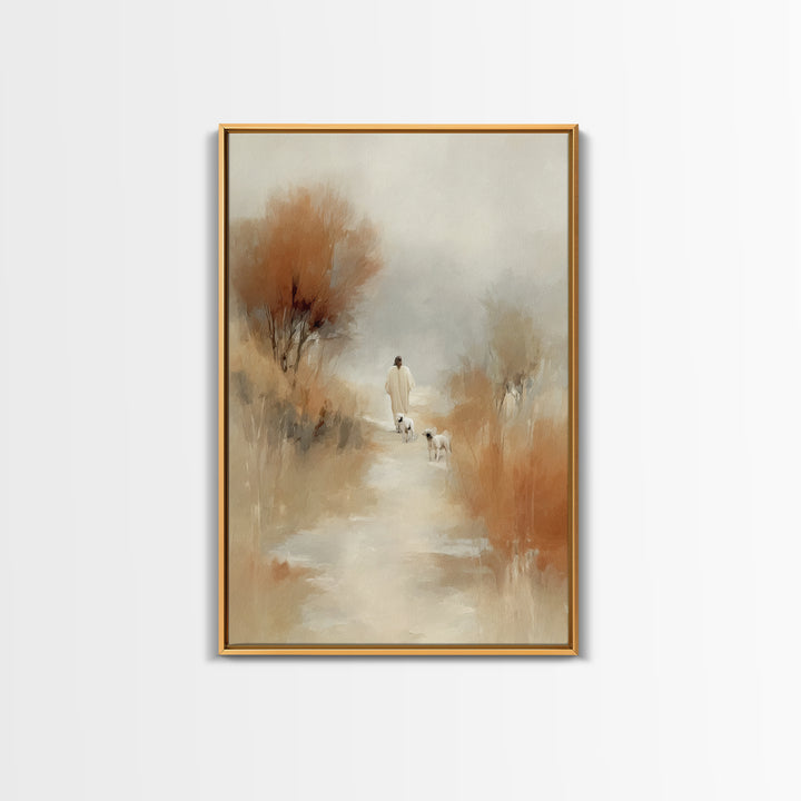 Desert Pathway – Framed Canvas Print – Christian Art Canvas – Christian Wall Art – Jesus Painting – Moody Christian Art – Christian Gift Id