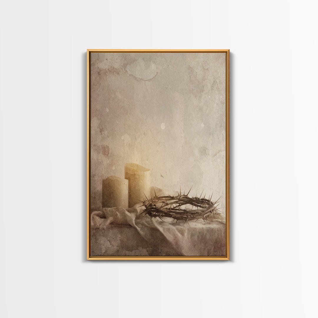 Quiet Sacrifice – Framed Canvas Print – Christian Art Canvas – Christian Wall Art – Subtle Christian Art – Christian Christmas Art