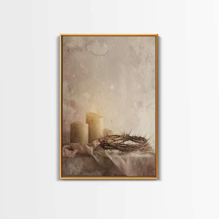 Quiet Sacrifice – Framed Canvas Print – Christian Art Canvas – Christian Wall Art – Subtle Christian Art – Christian Christmas Art