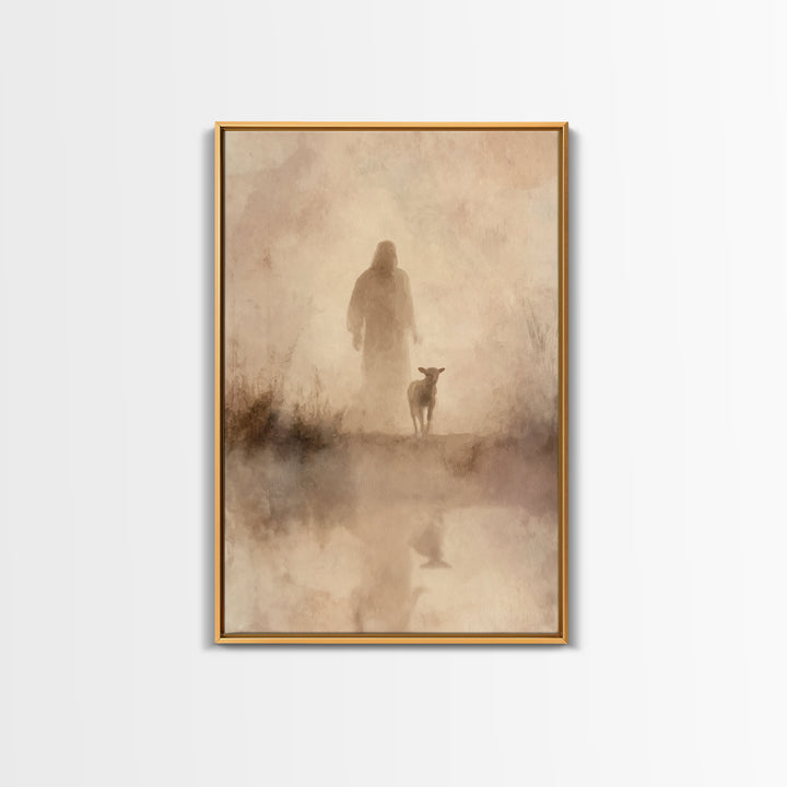 Shepherd’s Dawn – Framed Canvas Print – Christian Wall Art – Jesus Painting – Christian Art Canvas – Vintage Christian Art – Christian Art