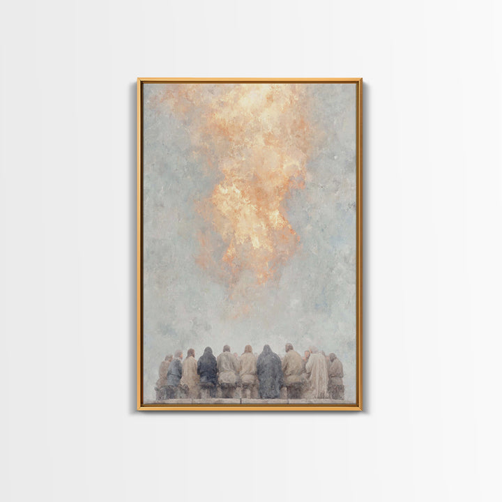 Pentecost Flame – Framed Canvas Print – Christian Wall Art – Christian Art Canvas – Christian Painting – Vintage Christian Art – Christian