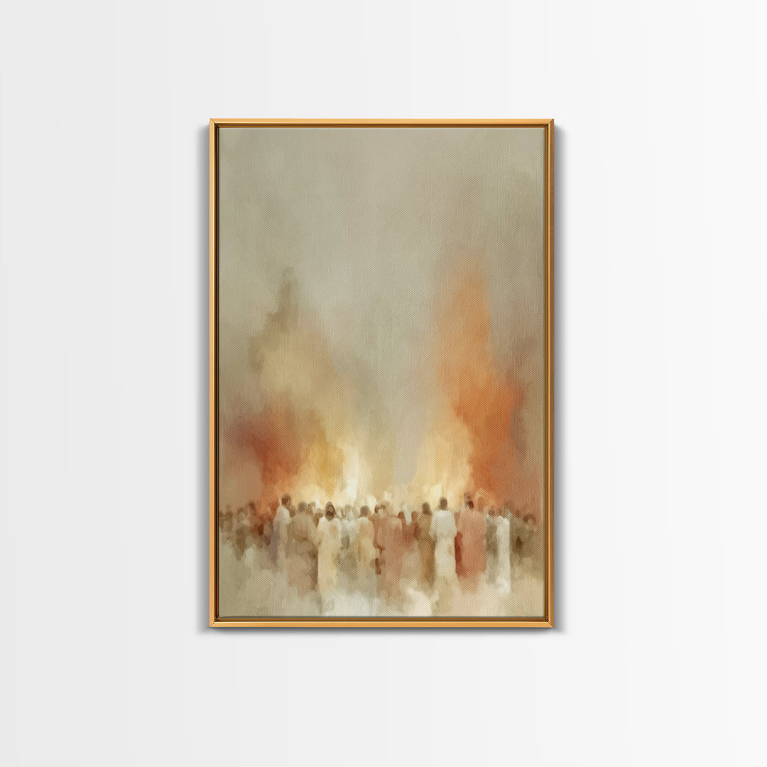Gathered In Spirit – Framed Canvas Print – Christian Wall Art – Christian Art Canvas – Christian Painting – Vintage Christian Art – Subtle