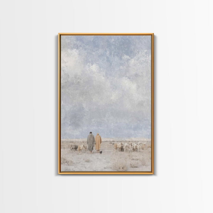 Silent Winter Path, Framed Canvas Print, Christian Art Canvas, Christian Christmas Art, Christmas Wall Art, Subtle Christian Art