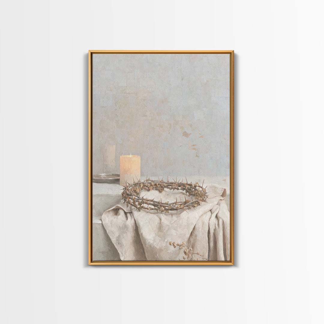 Mercy Crown Light, Framed Canvas Print, Christian Art Canvas, Christian Wall Art, Modern Christian Art, Christian Gift