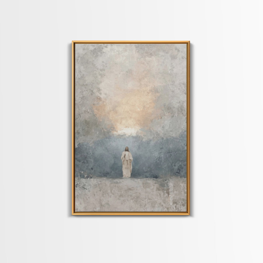 Dawn Of Mercy – Framed Canvas Print – Christian Wall Art – Christian Art Canvas – Jesus Painting – Minimalist Christian Art – Christian Art