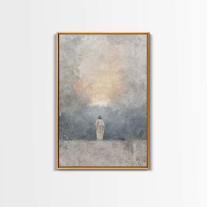 Dawn Of Mercy – Framed Canvas Print – Christian Wall Art – Christian Art Canvas – Jesus Painting – Minimalist Christian Art – Christian Art