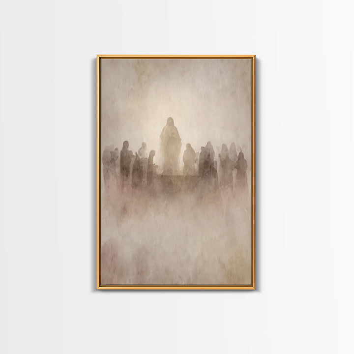 Holy Gathering – Framed Canvas Print – Christian Wall Art – Subtle Christian Art – Christian Art Canvas – Christian Painting – Vintage Chri