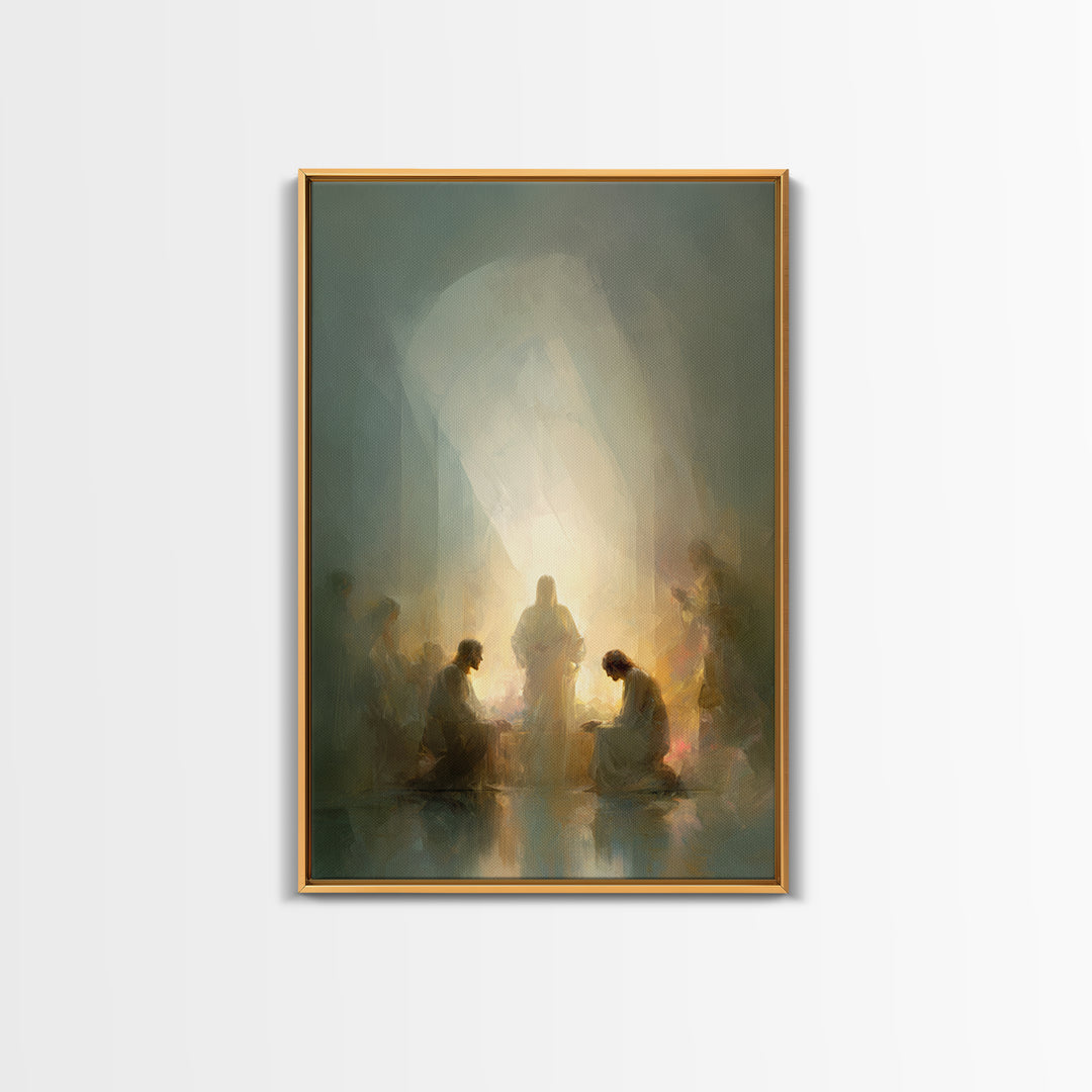 Radiant Supper – Framed Canvas Print – Christian Art Canvas – Christian Wall Art – Modern Christian Painting – Jesus Painting – Christian A