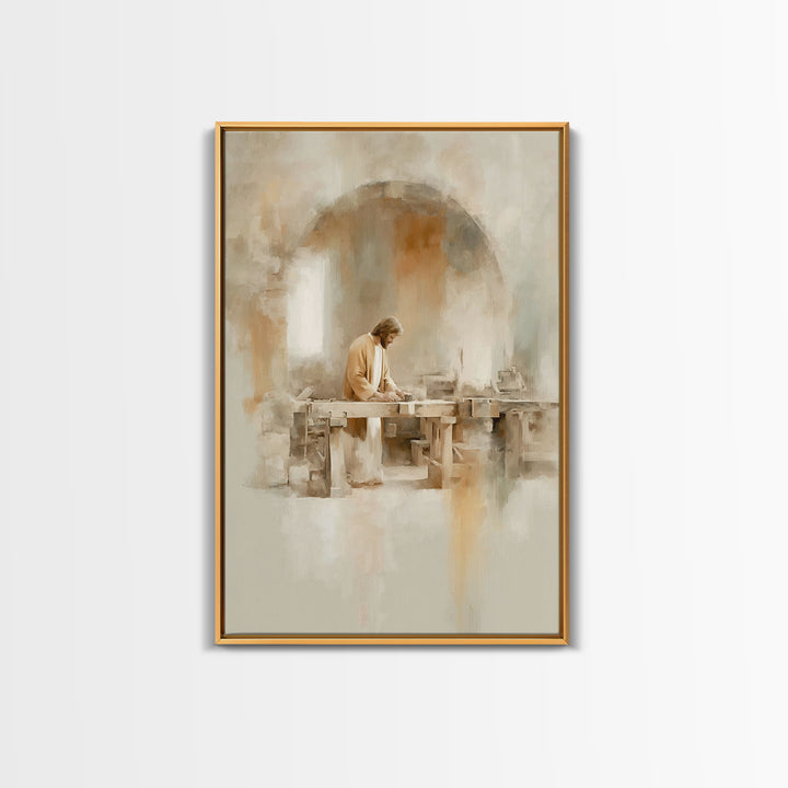 Craft Of Devotion – Framed Canvas Print – Christian Wall Art – Christian Art Canvas – Christian Painting – Minimalist Christian Art – Chris