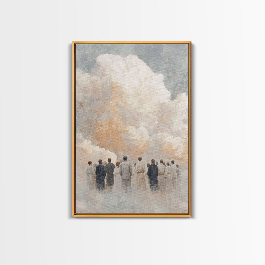 Cloudward Gathering - Framed Canvas Print - Christian Art Canvas - Christian Wall Art - Christian Painting - Christian Decor - Christmas Ar