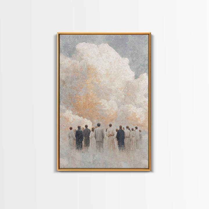 Cloudward Gathering - Framed Canvas Print - Christian Art Canvas - Christian Wall Art - Christian Painting - Christian Decor - Christmas Ar