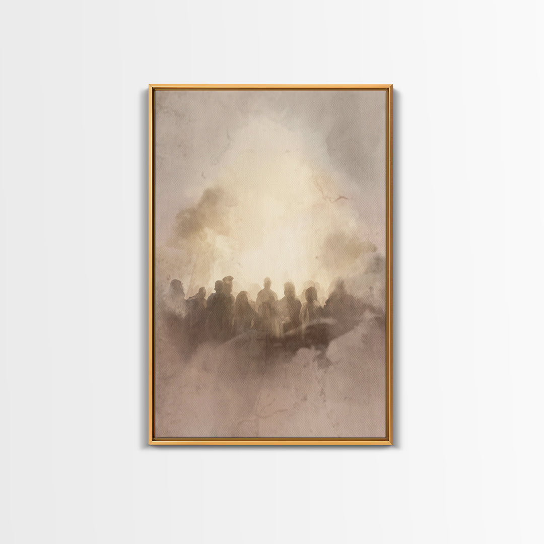 Dawnward Assembly, Framed Canvas Print, Christian Wall Art, Christian Art Canvas, Christian Painting, Christian Decor, Christmas Art