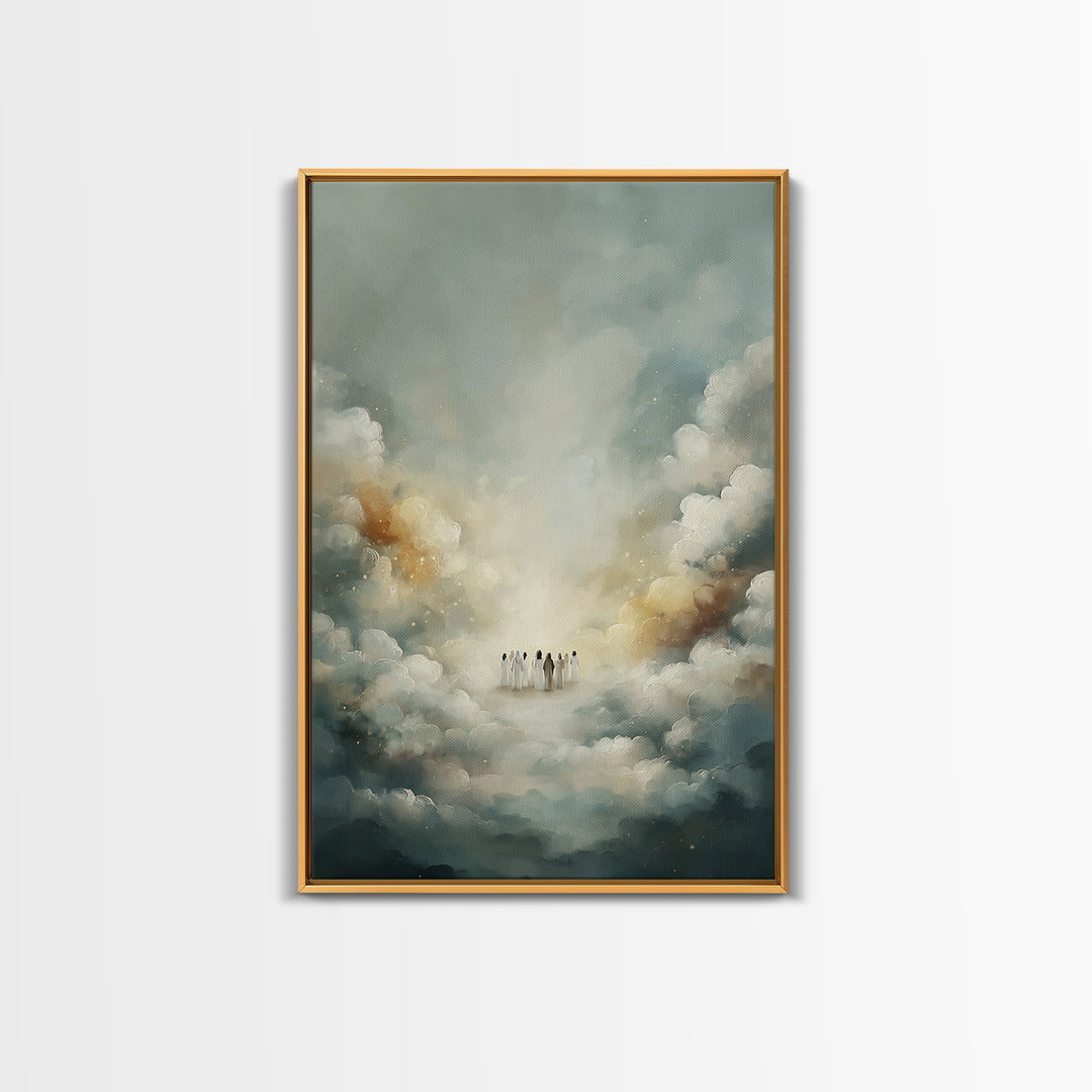 Celestial Gathering - Framed Canvas Print - Christian Wall Art - Christian Art Canvas - Christian Painting - Christian Decor - Christmas Ar