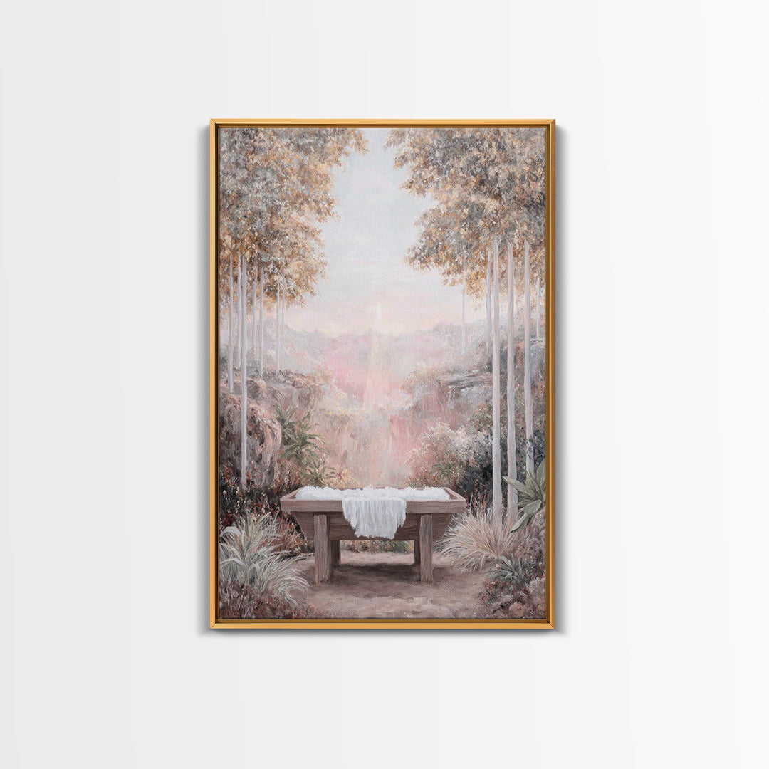 Dawn Of Promise – Framed Canvas Print – Christian Wall Art – Christian Art Canvas – Christmas Art – Christian Gift Ideas – Subtle Christian