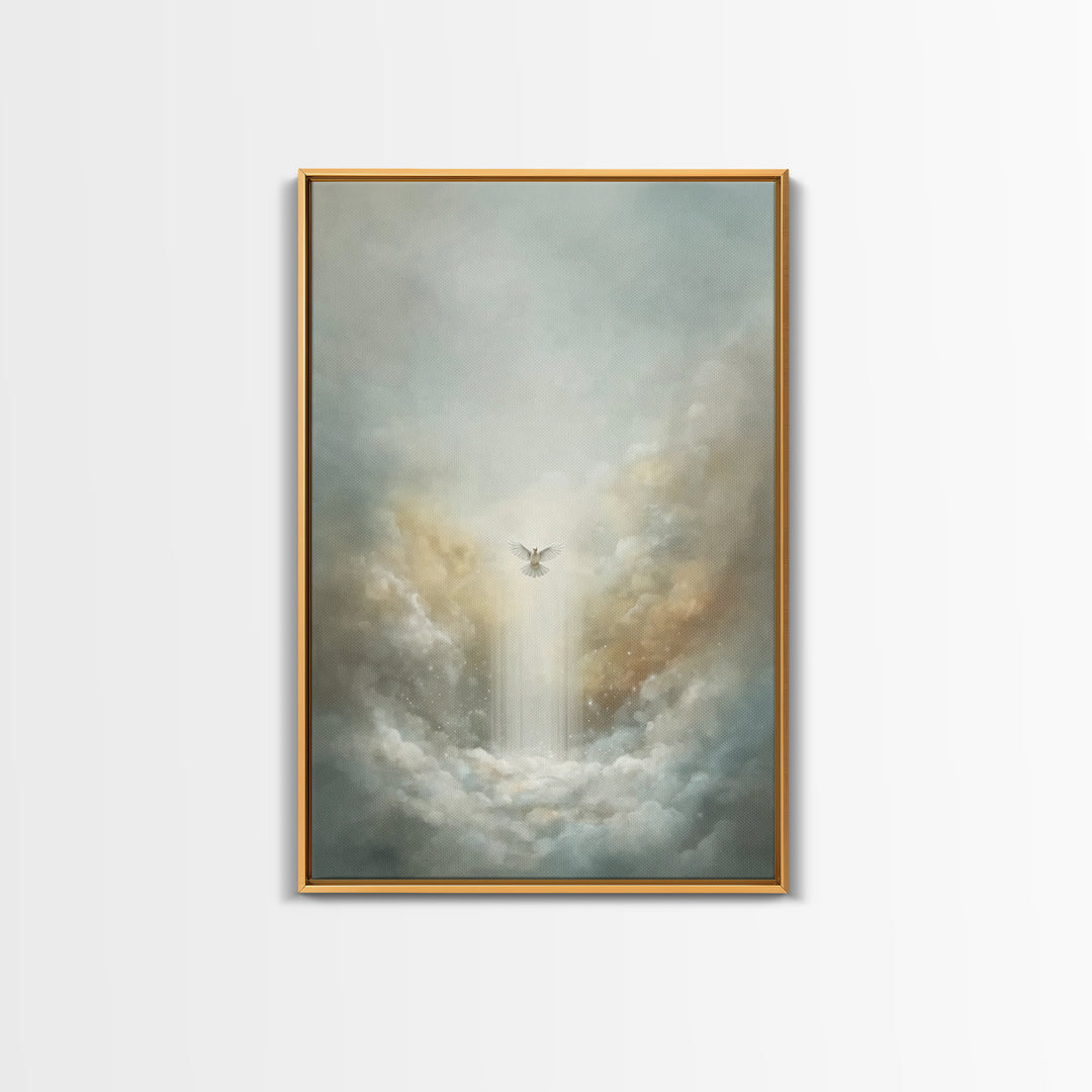 Heavenly Ascension, Framed Canvas Print, Christian Art Canvas, Christian Wall Art, Modern Christian Art, Subtle Christian Art, Christian Gi