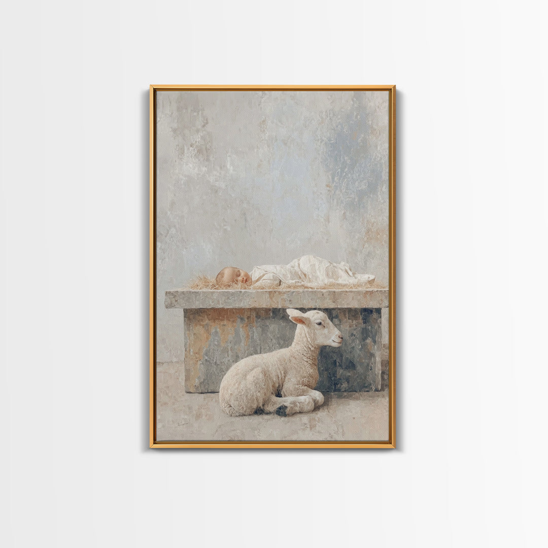 Manger Quiet Hope – Framed Canvas Print – Christian Wall Art – Christian Christmas Art – Christian Art Canvas – Subtle Christian Art – Jesu