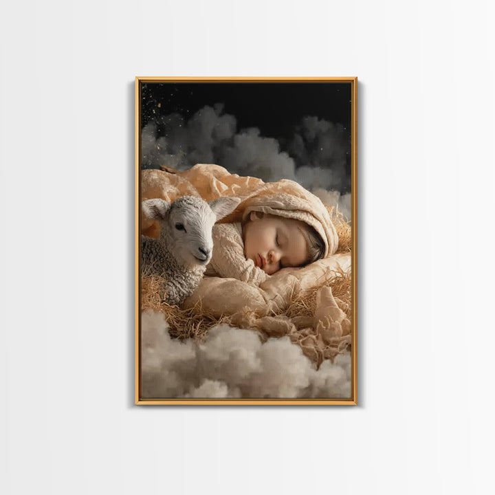 Heaven’s Soft Peace – Framed Canvas Print – Christian Wall Art – Christian Art Canvas – Jesus Painting – Christian Christmas Art – Christia