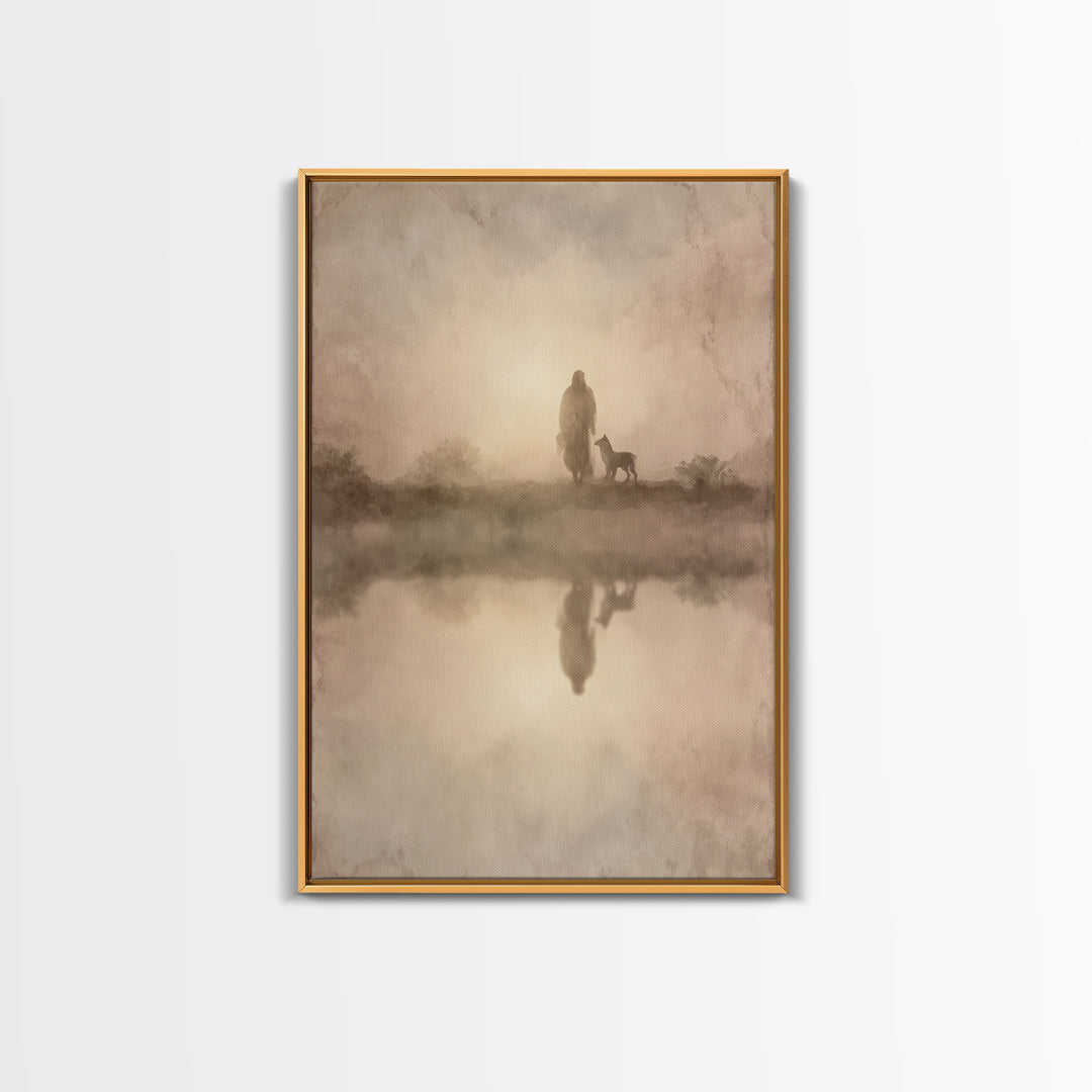 Shepherd’s Gentle Path – Framed Canvas Print – Christian Art Canvas – Christian Wall Art – Subtle Christian Art – Christian Painting – Chri