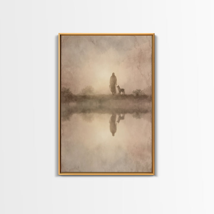 Shepherd’s Gentle Path – Framed Canvas Print – Christian Art Canvas – Christian Wall Art – Subtle Christian Art – Christian Painting – Chri
