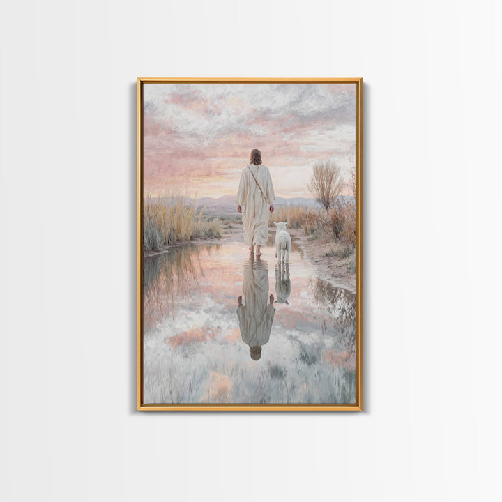 Still Waters Grace – Framed Canvas Print – Christian Art Canvas – Christian Painting – Jesus Art Print – Large Christian Art – Christian De