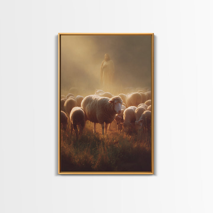 Shepherd’s Watchlight – Framed Canvas Print – Jesus Painting – Christian Art Canvas – Christian Christmas Art – Moody Christian Art – Chris