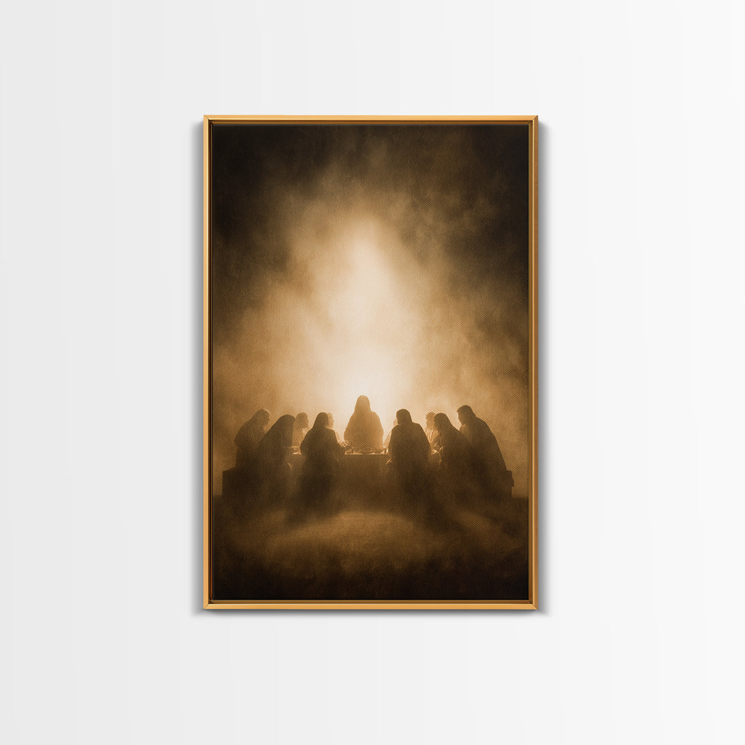 Supper Of Grace – Framed Canvas Print – Christian Art Canvas – Christian Wall Art – Jesus Painting – Christian Christmas Art – Vintage Chri