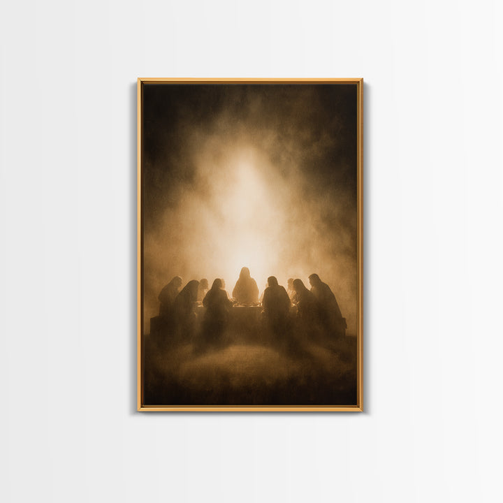 Supper Of Grace – Framed Canvas Print – Christian Art Canvas – Christian Wall Art – Jesus Painting – Christian Christmas Art – Vintage Chri