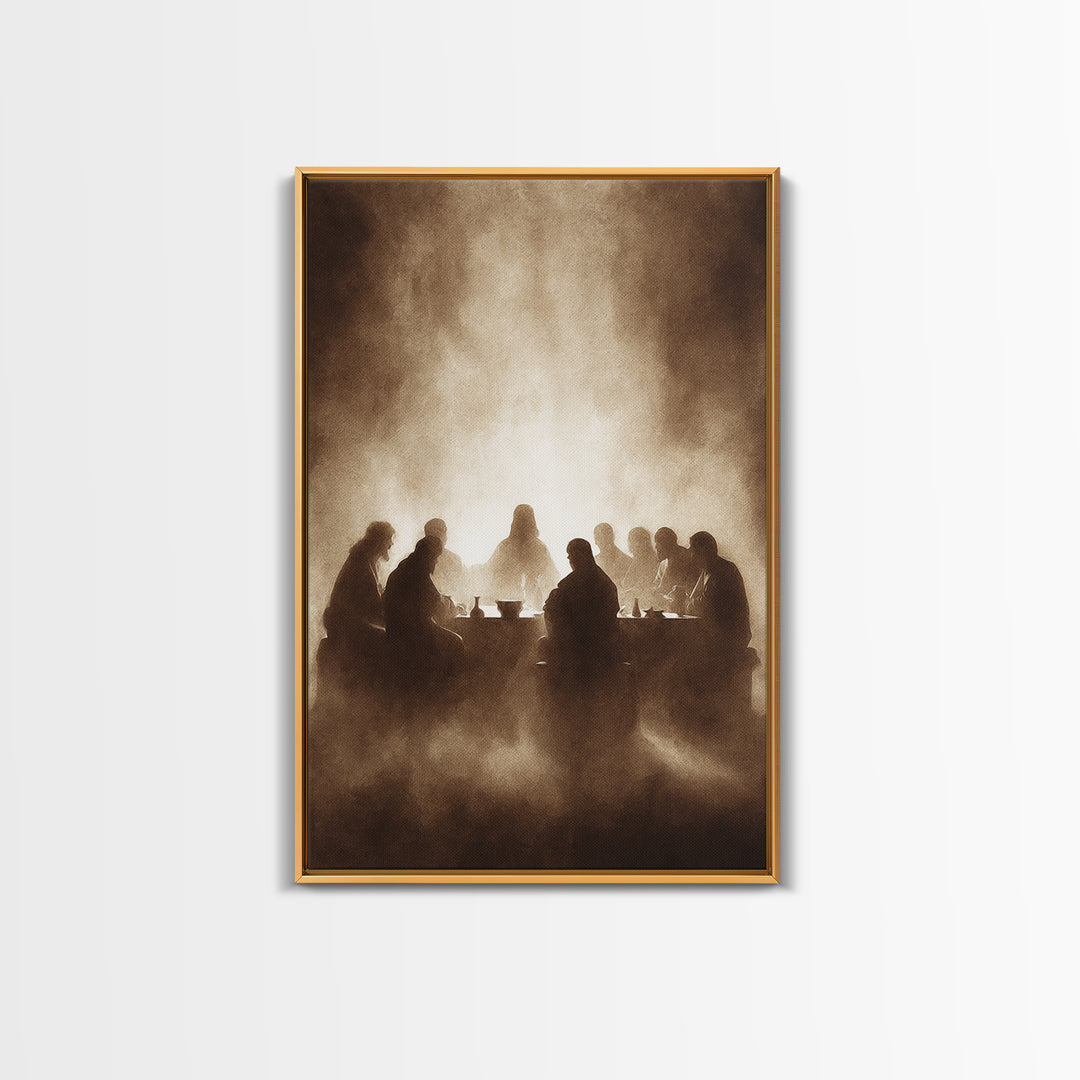 Table Of Fellowship – Framed Canvas Print – Christian Wall Art – Jesus Painting – Christian Art Canvas – Moody Christian Art – Christian Ch