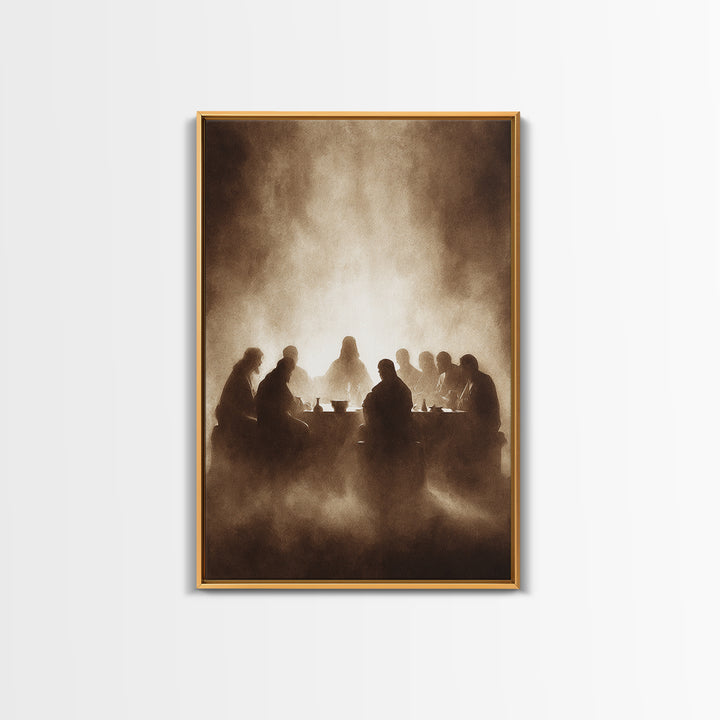 Table Of Fellowship – Framed Canvas Print – Christian Wall Art – Jesus Painting – Christian Art Canvas – Moody Christian Art – Christian Ch