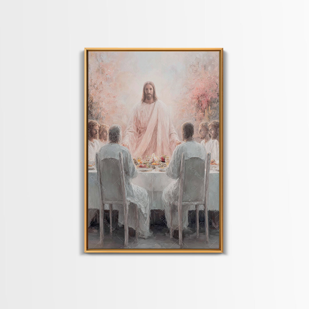 Light Of Communion – Framed Canvas Print – Christian Art Canvas – Christian Painting – Christian Wall Art – Jesus Christmas Art – Vintage C