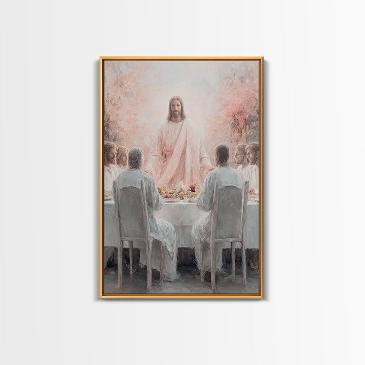 Light Of Communion – Framed Canvas Print – Christian Art Canvas – Christian Painting – Christian Wall Art – Jesus Christmas Art – Vintage C
