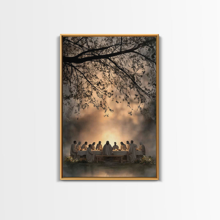 Sacred Gathering – Framed Canvas Print – Christian Wall Art – Christian Art Canvas – Jesus Painting – Subtle Christian Art – Christian Chri