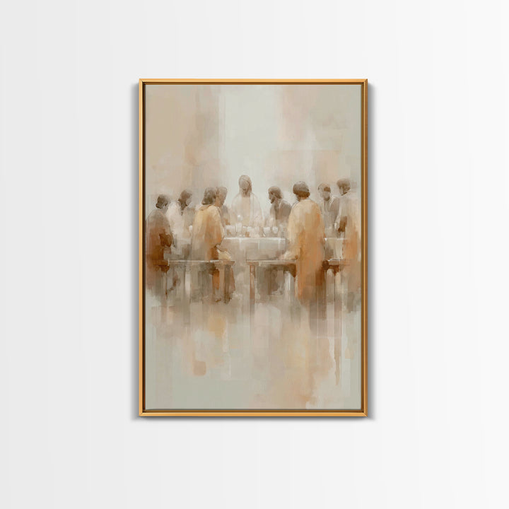 Holy Feast Circle – Framed Canvas Print – Christian Painting – Christian Wall Art – Jesus Art Print – Christian Art Canvas – Vintage Christ