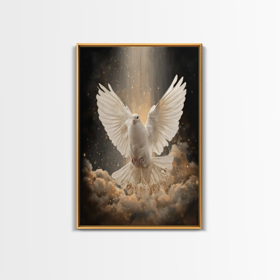 Holy Flight – Framed Canvas Print – Christian Art Canvas – Christian Wall Art – Christmas Art – Modern Christian Art – Christian Decoration