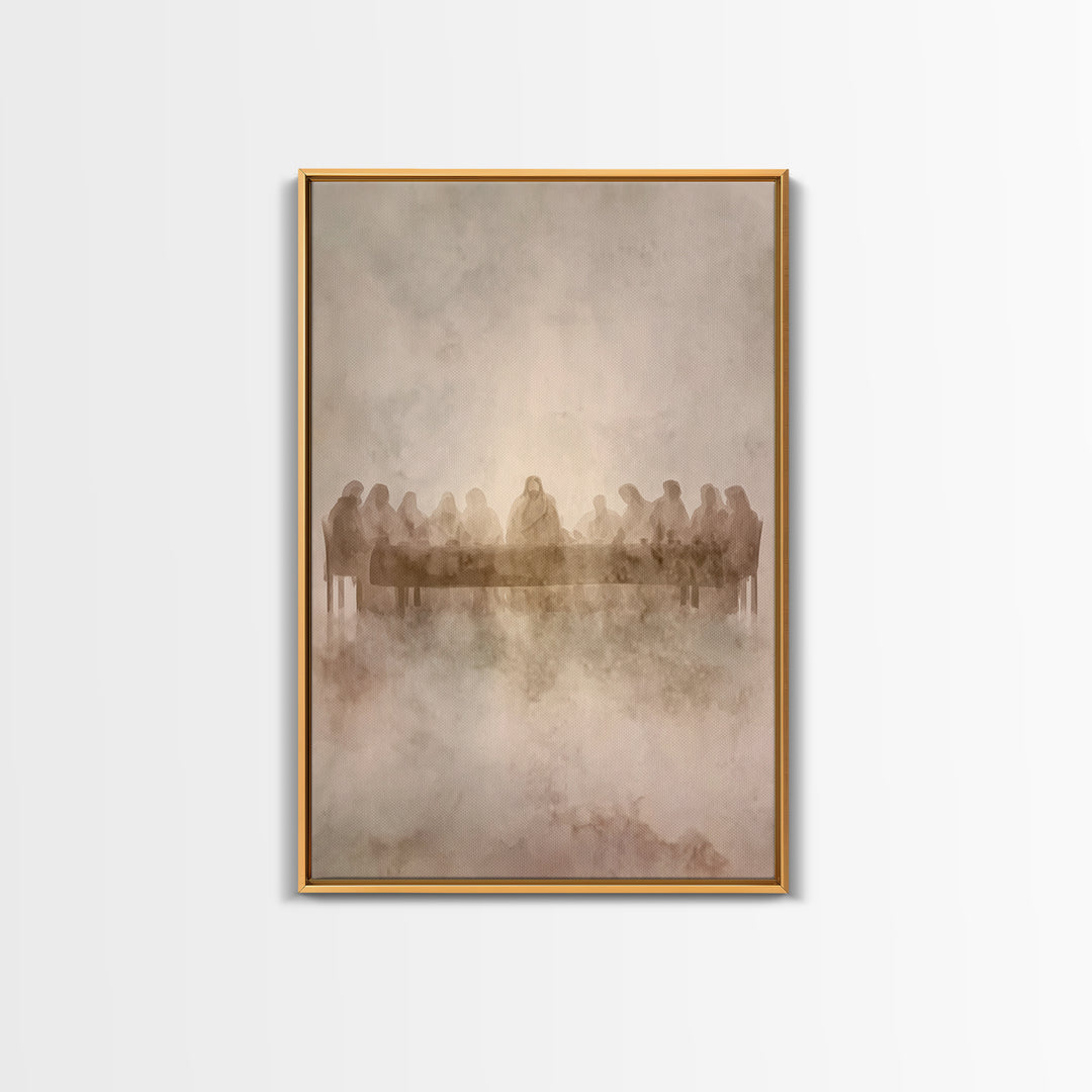 Table Of Twelve – Framed Canvas Print – Christian Art Canvas – Christian Wall Art – Jesus Painting – Minimalist Christian Art – Christian C