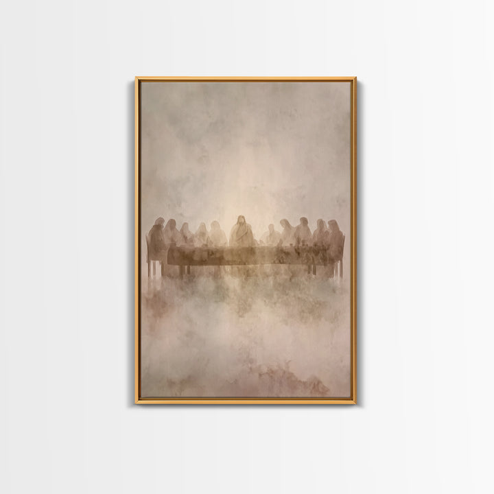 Table Of Twelve – Framed Canvas Print – Christian Art Canvas – Christian Wall Art – Jesus Painting – Minimalist Christian Art – Christian C