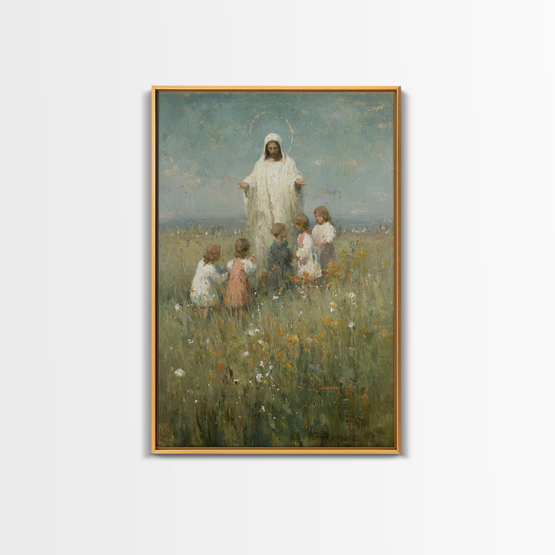 Field Of Hope – Framed Canvas Print – Christian Art Canvas – Jesus Painting – Christian Wall Art – Vintage Christian Art – Christian Art