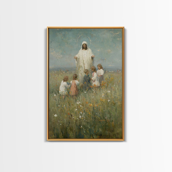 Field Of Hope – Framed Canvas Print – Christian Art Canvas – Jesus Painting – Christian Wall Art – Vintage Christian Art – Christian Art