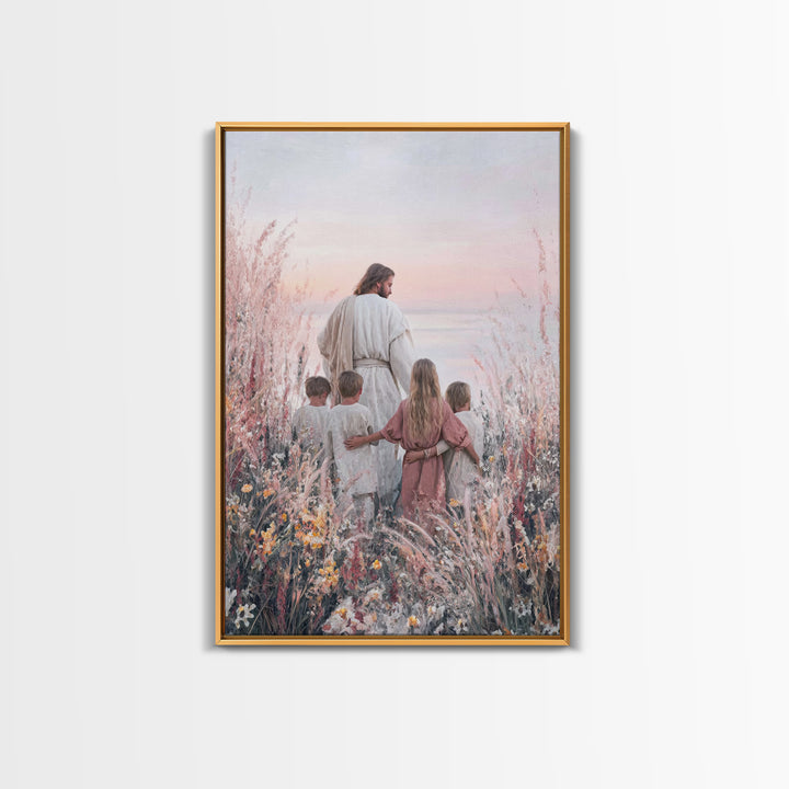 Pastel Horizon Light, Framed Canvas Print, Christian Wall Art, Jesus Art Print, Christian Art Canvas, Christian Painting, Modern Christian