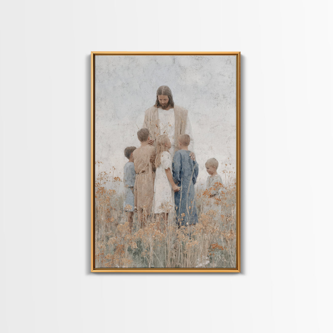 Circle Of Blessing – Framed Canvas Print – Christian Painting – Christian Art Canvas – Jesus Art Print – Subtle Christian Paintings – Chris