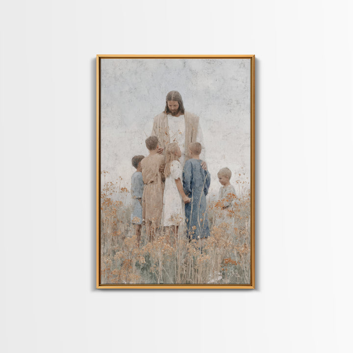 Circle Of Blessing – Framed Canvas Print – Christian Painting – Christian Art Canvas – Jesus Art Print – Subtle Christian Paintings – Chris